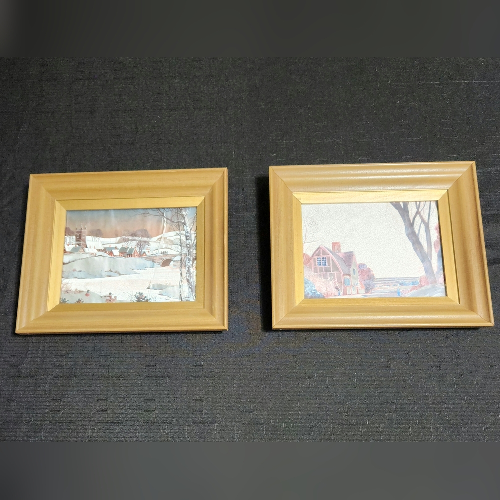 Franklin Picture framed foil art. 2pc. 9×11in